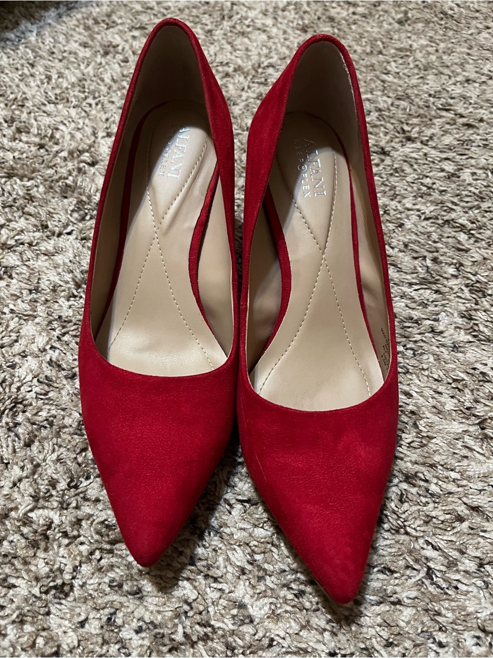 Alfani Red Pointed-Toe Suede Pumps